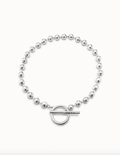 UNOde50 Silver Short Chain Necklace with T-Bar